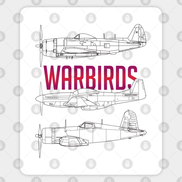 Blueprint Squadron: Legendary Warbirds Sticker by Blue Gingko Designs LLC